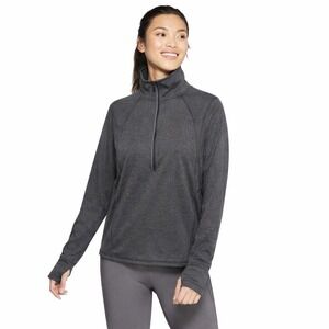 Champion Black/White Striped Quarter Zip Duo Dry Long Sleeve Shirt